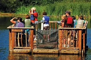 Students on a dock at IslandWood